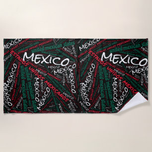 Toalha De Praia Patriótico das Cores de Bandeira do México