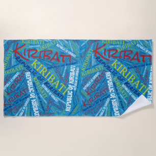 Toalha De Praia Patriótico das Cores de Bandeira Kiribati