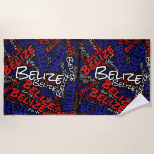 Toalha De Praia Patriótico das Cores de Sinalizador de Belize Dazz