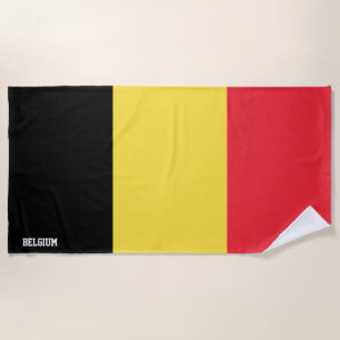 Toalha De Praia Patriótico esplêndido da bandeira belga