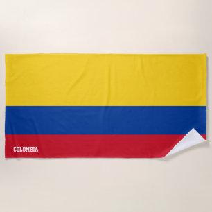 Toalha De Praia Patriótico esplêndido da bandeira da Colômbia