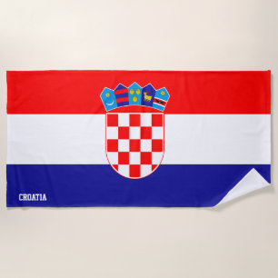 Toalha De Praia Patriótico esplêndido da bandeira da Croácia
