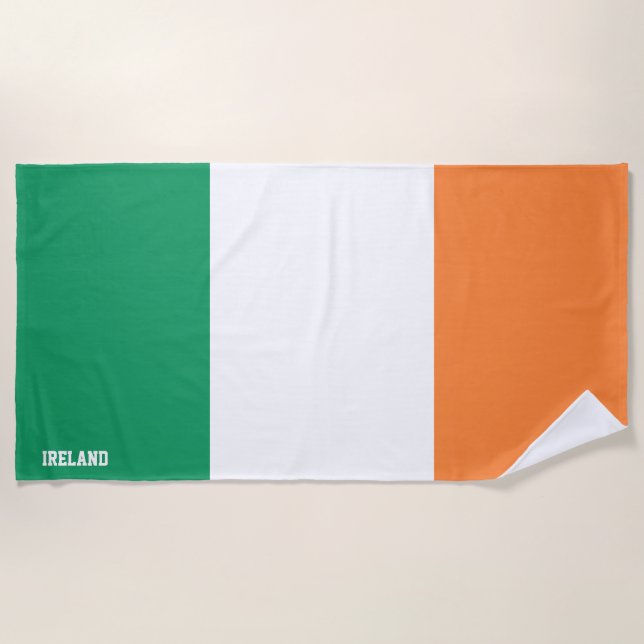 Toalha De Praia Patriótico esplêndido da bandeira da Irlanda (Frente)