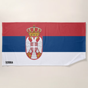 Toalha De Praia Patriótico esplêndido da bandeira da Sérvia