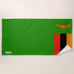 Toalha De Praia Patriótico esplêndido da bandeira da Zâmbia