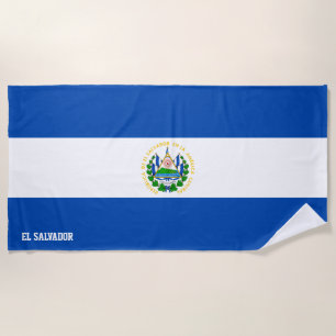 Toalha De Praia Patriótico esplêndido da bandeira de El Salvador