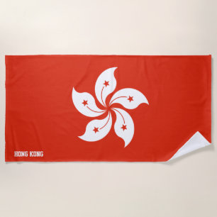Toalha De Praia Patriótico Esplêndido da Bandeira de Hong Kong
