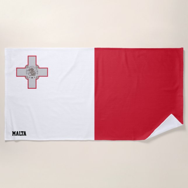Toalha De Praia Patriótico esplêndido da bandeira de Malta (Frente)