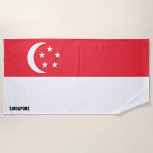 Toalha De Praia Patriótico Esplêndido da Bandeira de Singapura