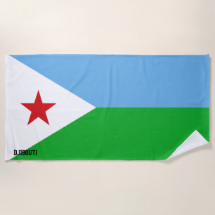 Toalha De Praia Patriótico esplêndido da bandeira do Jibuti