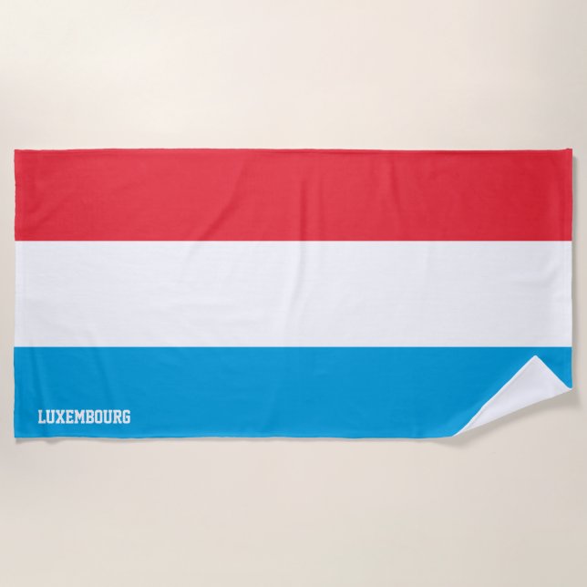 Toalha De Praia Patriótico esplêndido da bandeira do Luxemburgo (Frente)