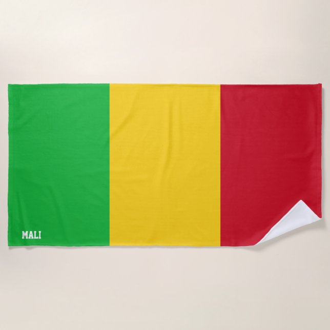 Toalha De Praia Patriótico Esplêndido da Bandeira do Mali (Frente)