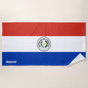 Toalha De Praia Patriótico esplêndido da bandeira do Paraguai