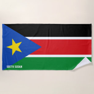 Toalha De Praia Patriótico Esplêndido da Bandeira do Sudão do Sul