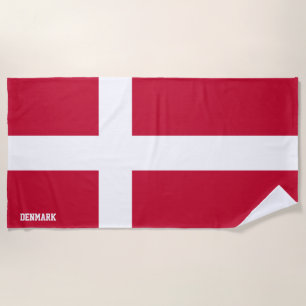 Toalha De Praia Patriótico esplêndido da Dinamarca Flag