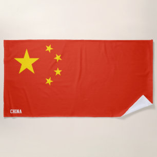 Toalha De Praia Patriótico Esplêndido de Bandeira da China