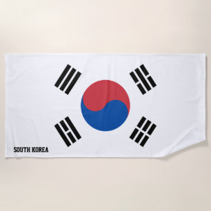 Toalha De Praia Patriótico Esplêndido de Bandeira da Coreia do Sul