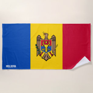 Toalha De Praia Patriótico Esplêndido de Bandeira da Moldávia