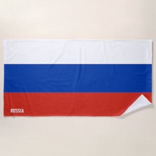 Toalha De Praia Patriótico Esplêndido de Bandeira da Rússia