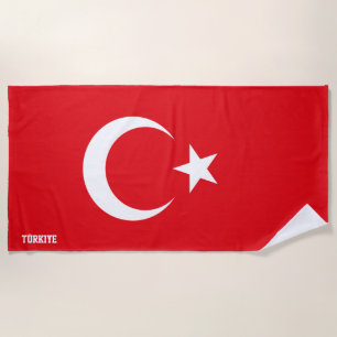 Toalha De Praia Patriótico Esplêndido de Bandeira da Turquia