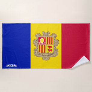 Toalha De Praia Patriótico Esplêndido de Bandeira de Andorra