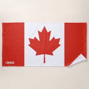 Toalha De Praia Patriótico Esplêndido de Bandeira do Canadá