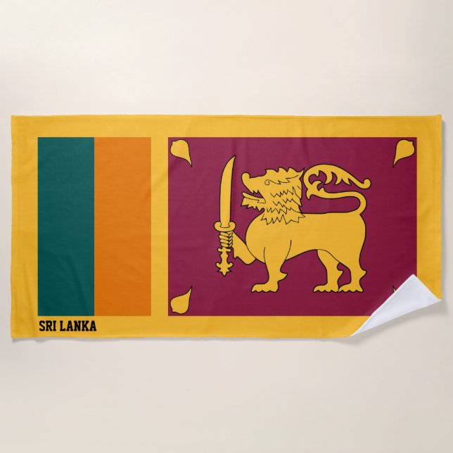 Toalha De Praia Patriótico Esplêndido de Bandeira do Sri Lanka (Frente)