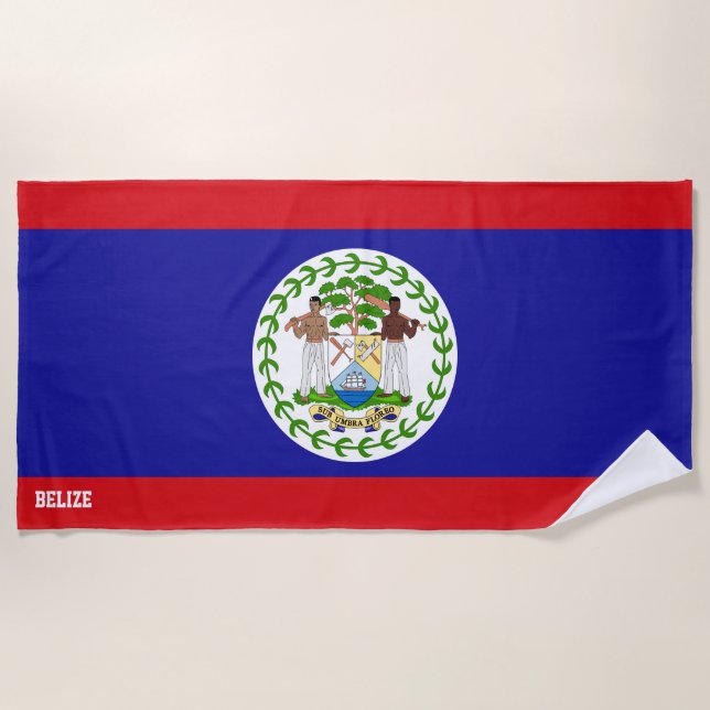 Toalha De Praia Patriótico Esplêndido de Belize Flag (Frente)