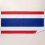 Toalha De Praia pavilhão tailandês<br><div class="desc">Bandeira da Tailândia A bandeira do Reino da Tailândia mostra cinco faixas horizontais nas cores vermelha,  branca,  azul,  branca e vermelha,  com a faixa azul central duas vezes maior que cada uma das outras quatro. #thailai #thai #reino #bandeira</div>