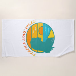 Toalha De Praia Peace & Love Vibes