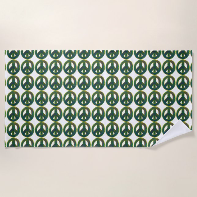 Toalha De Praia Peace Out in Greens Beach Towel (Frente)