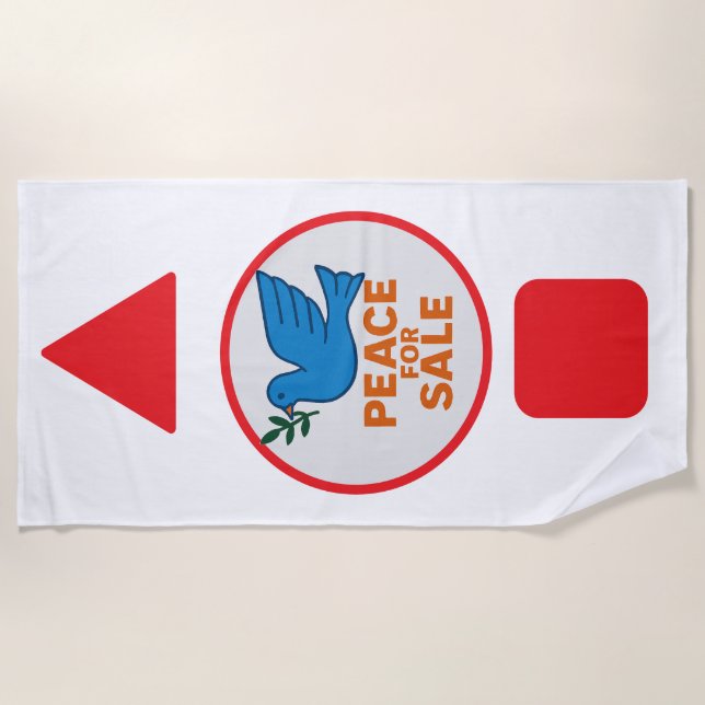 Toalha De Praia Peace theme designed beach towel (Frente)