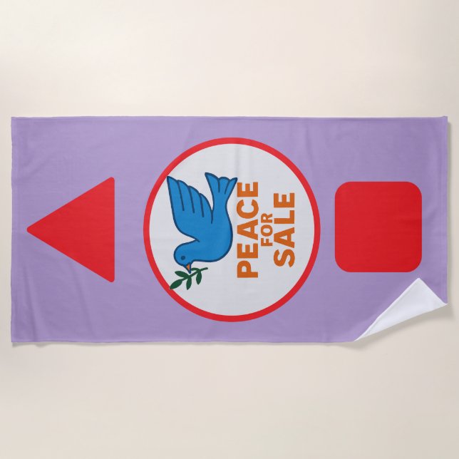 Toalha De Praia Peace theme designed beach Towel (Frente)