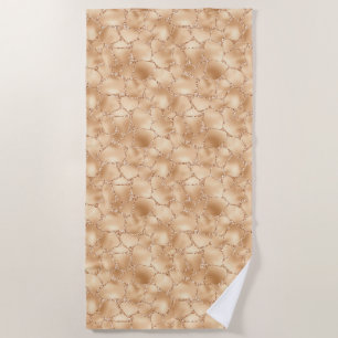 Toalha De Praia Peach Dourado Glitter Glam Sparkle Giraffe Impress