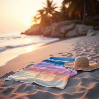 Toalha De Praia Peach Swell Fluid Abstrato Costeira