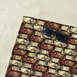 Toalha De Praia Peças retangulares esculpidas, ouro castanho