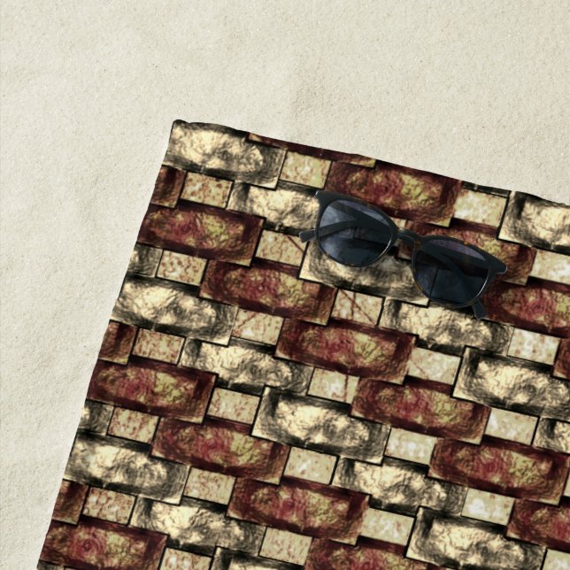 Toalha De Praia Peças retangulares esculpidas, ouro castanho (In Situ)