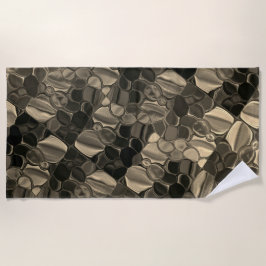 Toalha De Praia Pedaços castanhos, círculos e arredondados