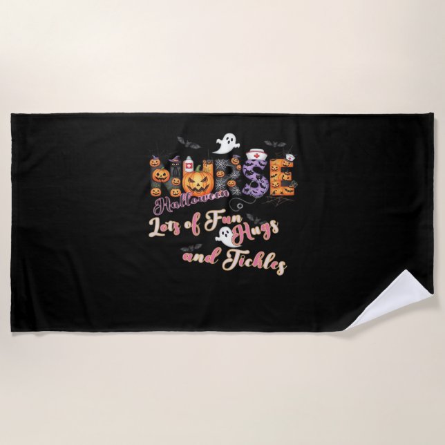 Toalha De Praia Pediátrica Enfermeira Diversão de Halloween Design (Frente)