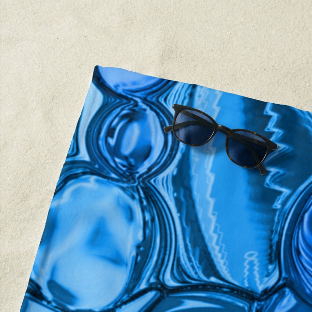 Toalha De Praia Pedras redondas em tons de azul real (In Situ)