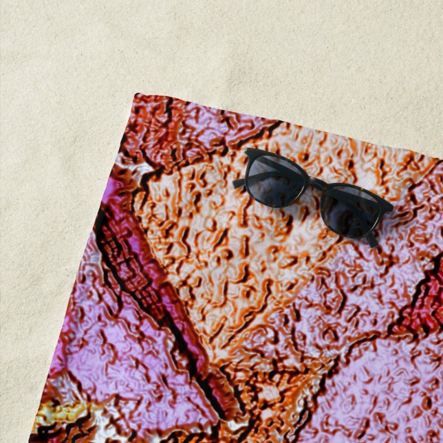 Toalha De Praia Pedras vulcânicas pintadas cor-de-rosa (In Situ)