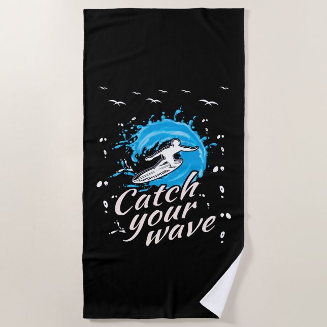 Toalha De Praia Pegue sua onda (Frente)