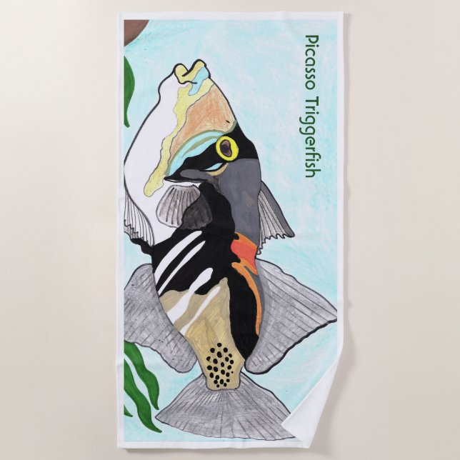 Toalha De Praia Peixe-balão Picasso (Frente)