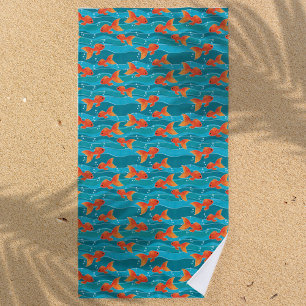 Toalha De Praia Peixe-gato-do-mato-doce e padrão-água