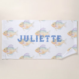 Toalha De Praia Peixe Iridescente bonito, Personalizado