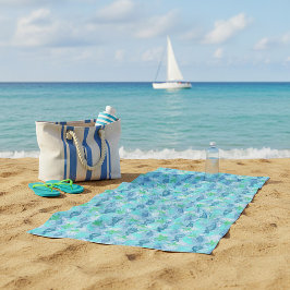 Toalha De Praia Peixes e conchas