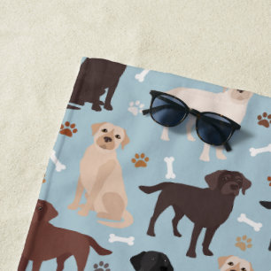 Toalha De Praia Peixes e Ossos do Labrador Retriever
