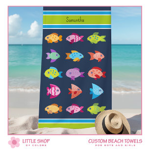 Toalha De Praia Peixes Tropicais Personalizados