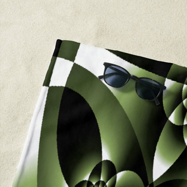 Toalha De Praia Películas de Folha Verde Branco (In Situ)