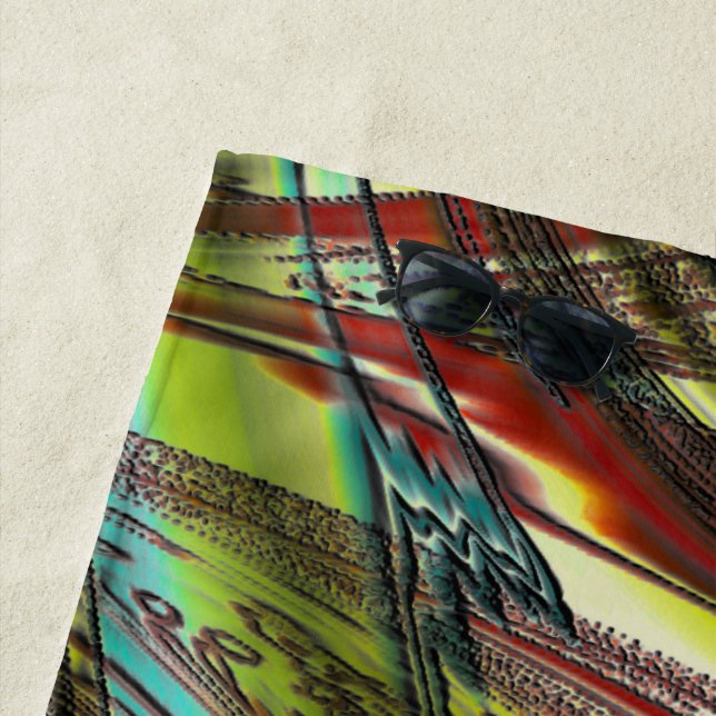 Toalha De Praia Penas de pavão cruzadas escuras (In Situ)